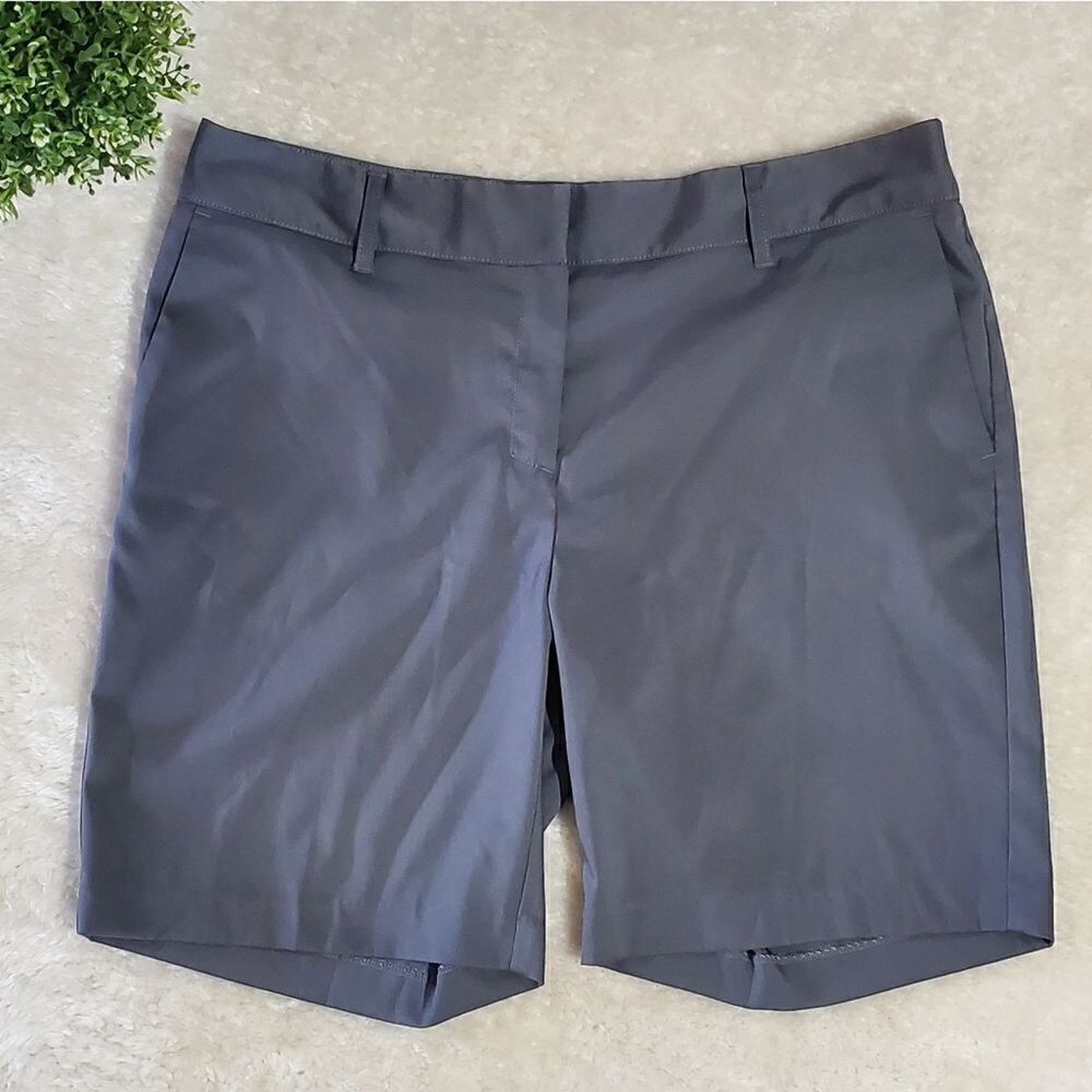 Annika by Cutter and Buck Gray Gold Athletic Bermuda Shorts, Size 14